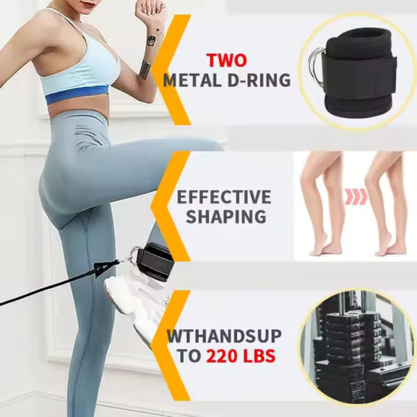Adjustable Neopre Double D-Ring Legend Fitness Ankle Strap for Cable Machines - Image 2