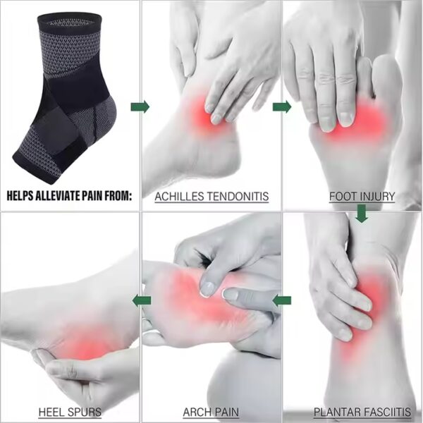 Unisex Adjust Compression Ankle Supports Sleeves Injury Recovery Achilles Ankle Brace Support - Image 3