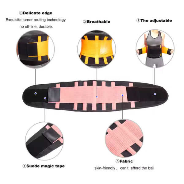 Neoprene Fashion Slim Belt Back Brace Waist Trimmer Support for Women and Men to Protect Waist Muscle Pain Relief - Image 4