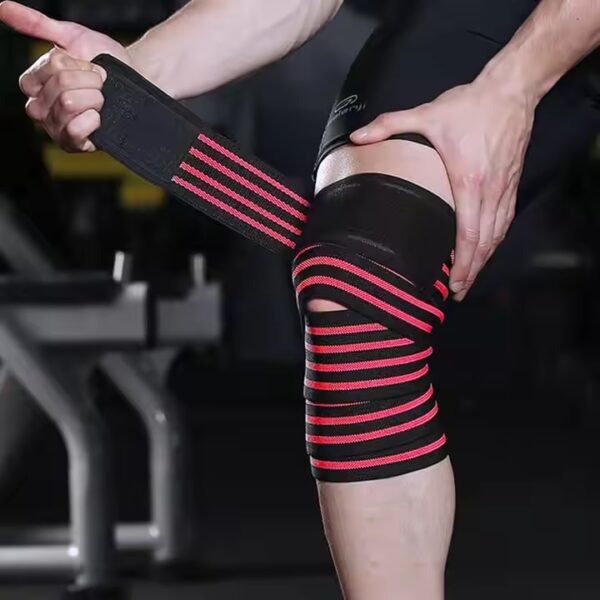 Gym Fitness Weight Lifting Powerlifting Compression Elastic Weightlifting Knee Wrap Straps for Squat