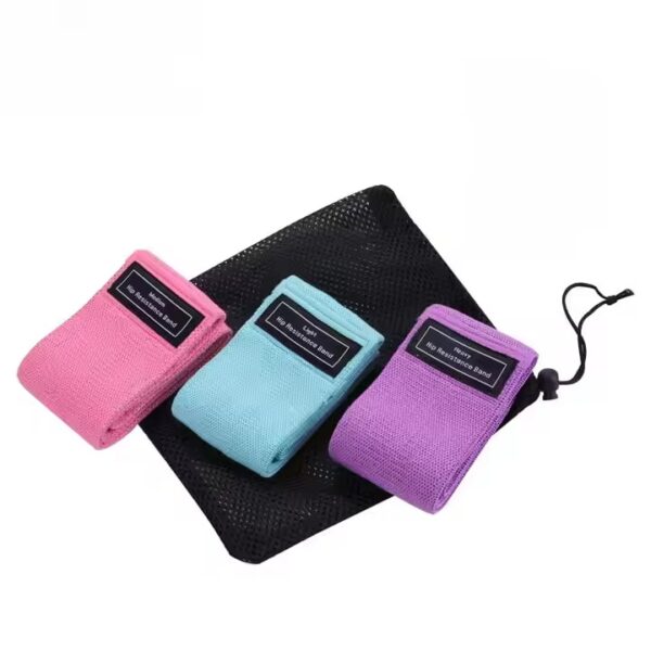 Home Workout Fitness Elastic Fabric Non Slip Rubber Hip Booty Yoga Resistance Band - Image 2