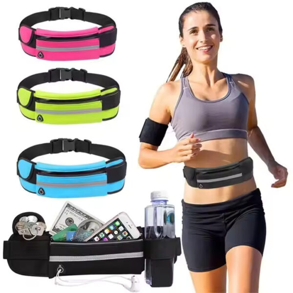 New Reflective Diving Waterproof Running Belt Elastic Sport Water Bottle Waist Bag Custom Fanny Pack for Men Women - Image 7
